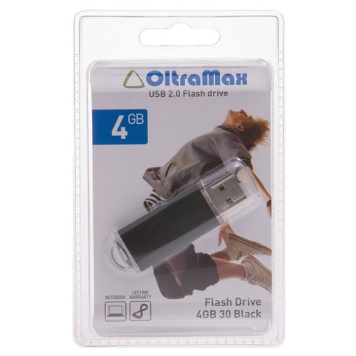 

Флешка 4Gb USB 2.0 OltraMax 30 4GB, черный (OM004GB30-В), 30 4GB