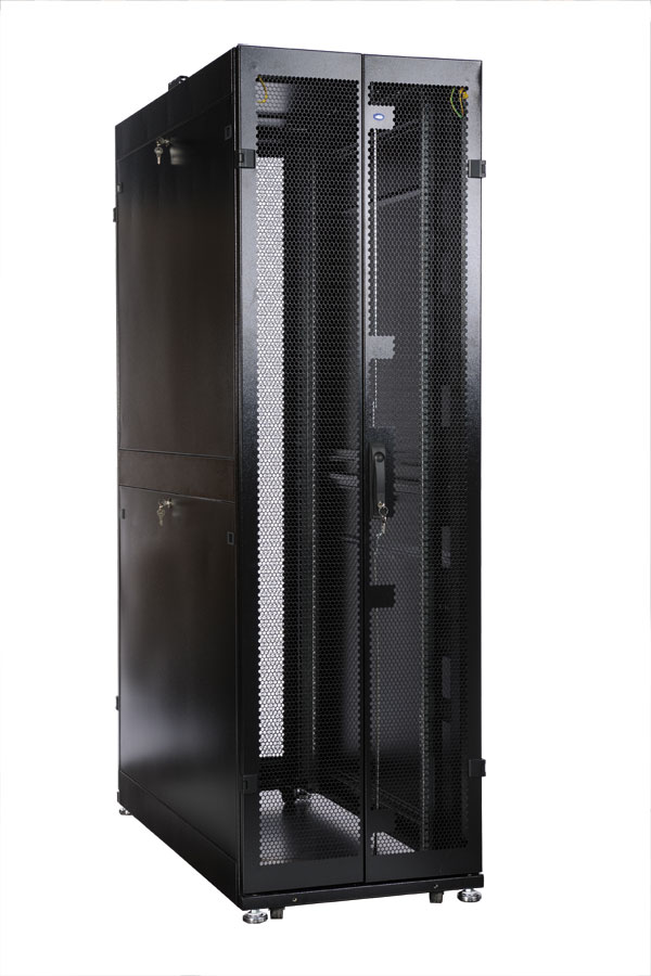 Шкаф серверный напольный 42U 600x1000 мм, перфорация, черный, разборный, ЦМО ШТК-СП-42.6.10-44АА-9005