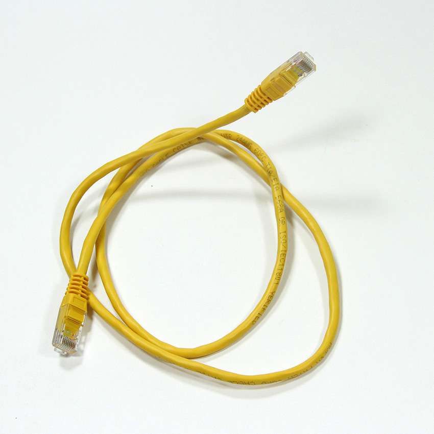 Патч-корд UTP кат.5e, 1м, RJ45-RJ45, желтый, Aopen (ANP511_1M_Y)