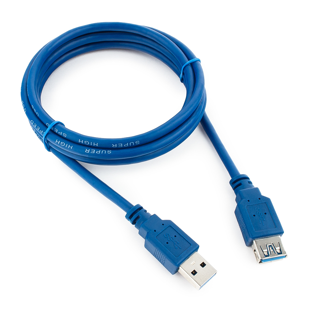 Кабель-удлинитель USB(Am)-USB(Af), 1.8 м, синий, Cablexpert