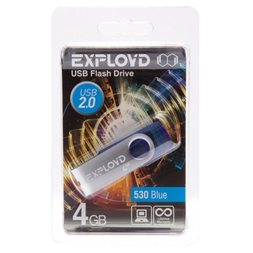 

Флешка 4Gb USB 2.0 EXPLOYD 530, синий (EX004GB530-Bl), 530