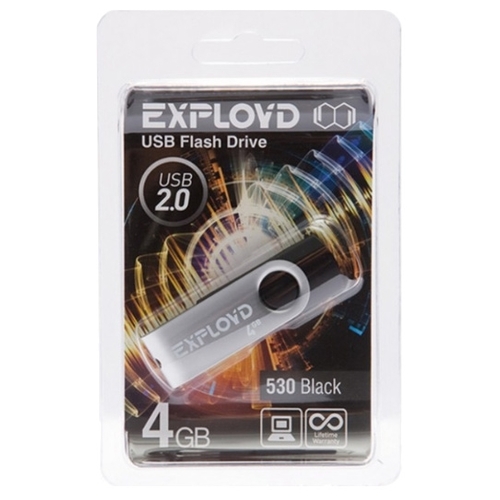 

Флешка 4Gb USB 2.0 EXPLOYD 530, черный (EX004GB530-B), 530