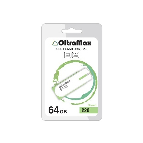 

Флешка 64Gb USB 2.0 OltraMax 220, зеленый (OM-64GB-220-Green), 220