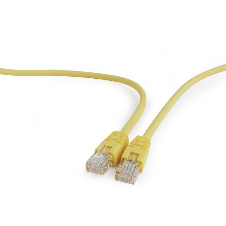 Патч-корд UTP кат.5e, 0.5м, RJ45-RJ45, желтый, Cablexpert (PP12-0.5M/Y)