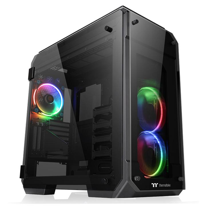 Корпус Thermaltake View 71 Tempered Glass RGB, EATX, Full-Tower, синяя подсветка, черный, без БП (CA-1I7-00F1WN-01)