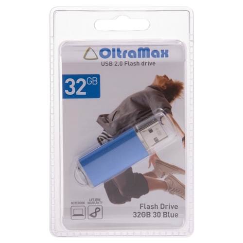 

Флешка 32Gb USB 2.0 OltraMax 30, синий (OM032GB30-Bl), 30