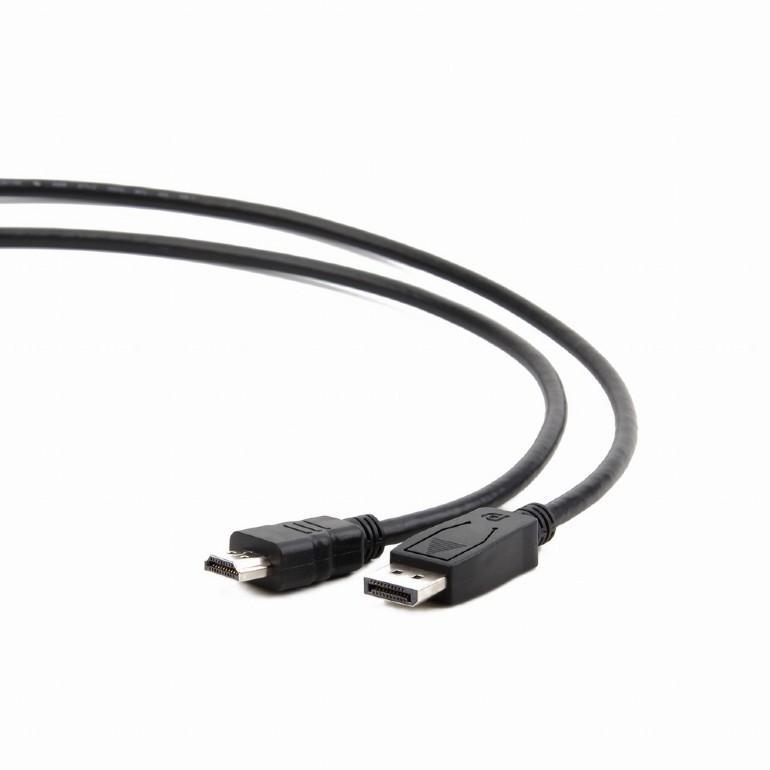 Кабель DisplayPort(m)-HDMI(19M), Cablexpert, 5m, черный (CC-DP-HDMI-5M) - фото 1