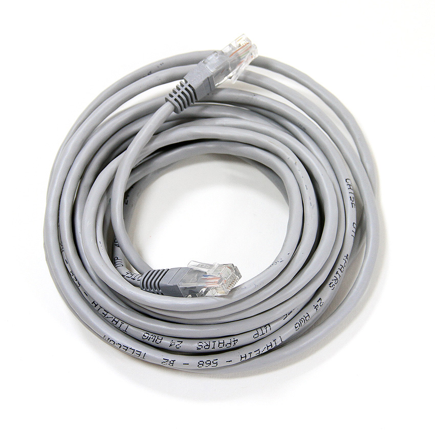 Патч-корд TELECOM UTP, кат.5e, 5 м, RJ45-RJ45, серый (NA102_GREY_5.0M)