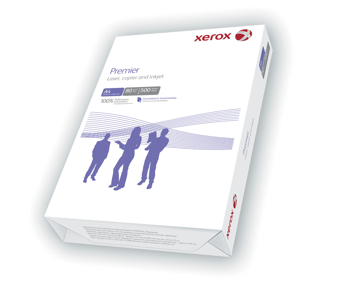 

Бумага A4 80г/м² 500 листов, 95%, 108мкм, 170 ± 3% CIE, Xerox Premier (003R91720), Белый