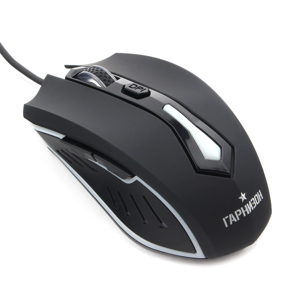 

Мышь проводная Гарнизон GM-700G, 1600dpi, оптическая светодиодная, USB, черный, GM-700G