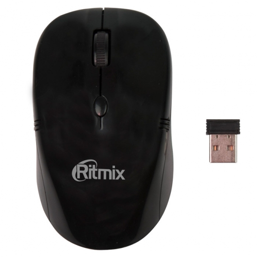 Мышь беспроводная Ritmix RMW-111 Black USB, 2000dpi, оптическая светодиодная, USB, черный