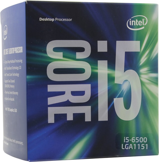 Процессор Intel Core i5-6500 Skylake-S, 4C/4T, 3200MHz 6Mb TDP-65W Socket1151 BOX (BX80662I56500SR2L6)