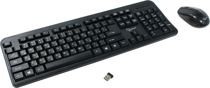 

Клавиатура + мышь Gembird KBS-7002, беспроводной, USB, черный, KBS-7002 Black USB