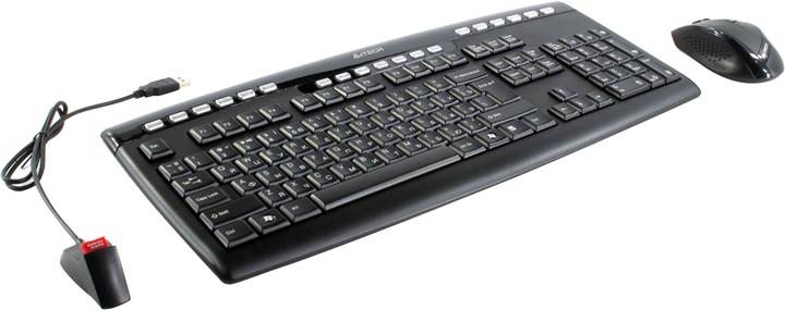 Клавиатура + мышь A4Tech 9200F, беспроводная, USB, черный