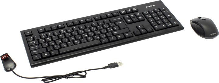 Клавиатура + мышь A4Tech 7100N, USB, черный