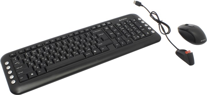 Клавиатура + мышь A4Tech 7200N, USB, черный