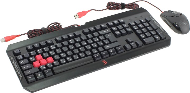 Клавиатура + мышь A4Tech Bloody Q1100, USB, черный