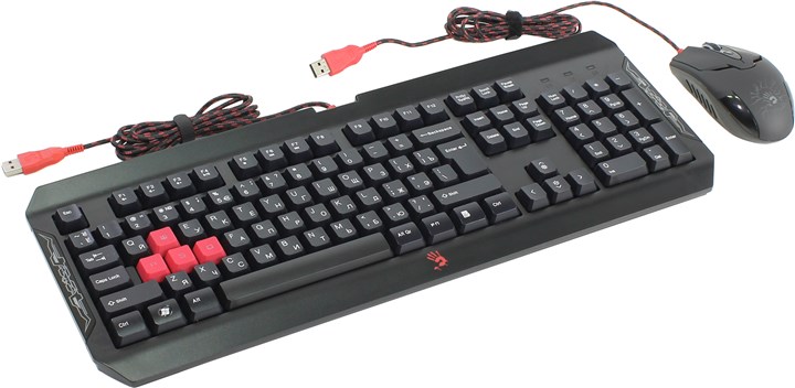 

Клавиатура + мышь A4Tech Bloody Q1100, USB, черный, Bloody