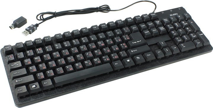 Клавиатура Sven Standard 301 Black USB, USB, черный
