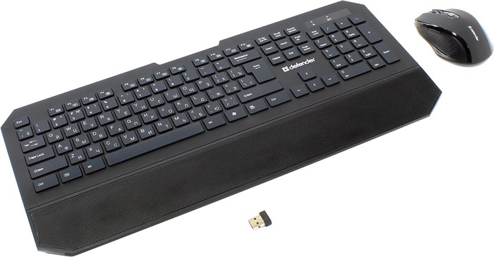 Клавиатура + мышь Defender Berkeley C-925 Nano, беспроводная, USB, черный