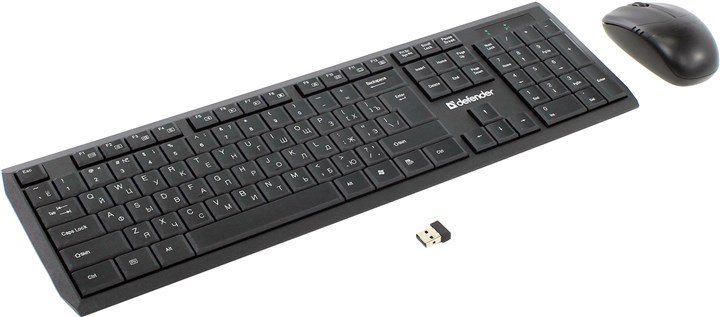 Клавиатура + мышь Defender Harvard C-945 Nano, беспроводная, USB, черный