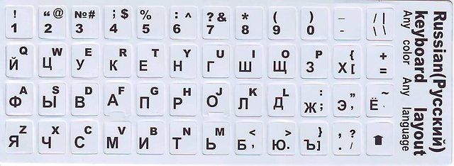 

Наклейки для клавиатуры (русские/латинские) на белой подложке (ST-FK-5RLw), Синий, ST-FK-5RLw