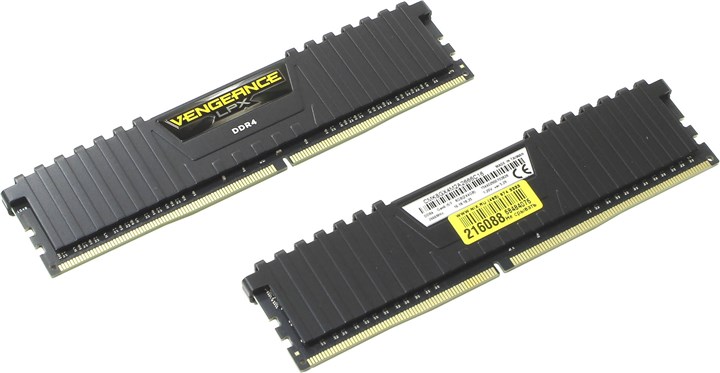 

Комплект памяти DDR4 DIMM 8Gb (2x4Gb), 2666MHz, CL16, 1.2V Corsair Vengeance (CMK8GX4M2A2666C16), CMK8GX4M2A2666C16