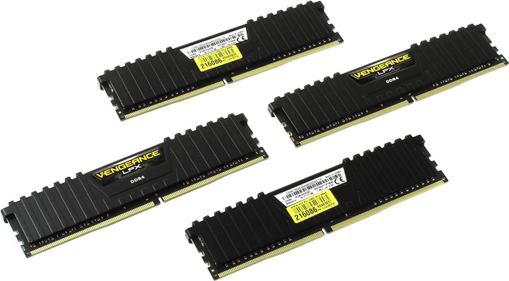 Комплект памяти DDR4 DIMM 16Gb (4x4Gb), 3000MHz Corsair (CMK16GX4M4B3000C15)