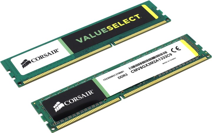 Комплект памяти DDR3 DIMM 8Gb (2x4Gb), 1333MHz Corsair (CMV8GX3M2A1333C9)