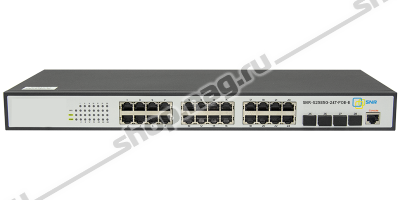 

Коммутатор SNR SNR-S2985G-24T-POE-E, управляемый, кол-во портов: 24x1 Гбит/с, кол-во SFP/uplink: 4x1 Гбит/с, установка в стойку, PoE (макс. 370W), SNR-S2985G-24T-POE-E