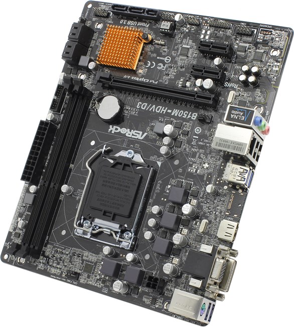 Материнская плата ASRock B150M-HDV/D3, Socket1151, Intel B150, mATX