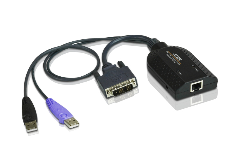 

Адаптер KVM (КВМ) ATEN KA7166, 1-ПК, DVI, клавиатура USB, мышь USB (KA7166-AX), KA7166