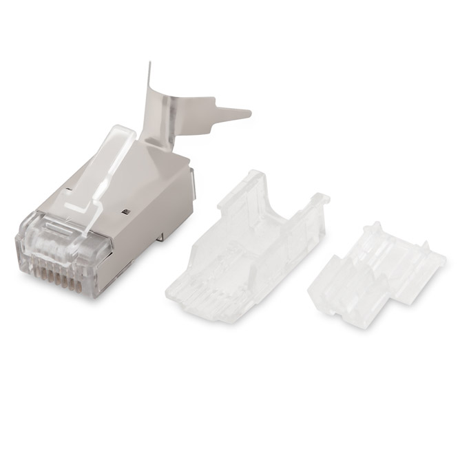 

Коннектор RJ-45 категория 6a, экранированный, вставка, 50шт., Hyperline (PLUG-8P8C-UV-C6A-SH-50), PLUG-8P8C-UV-C6A-SH-50