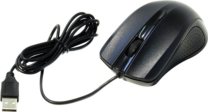 Мышь проводная Oklick 225M, 1200dpi, оптическая светодиодная, USB, черный (997791)