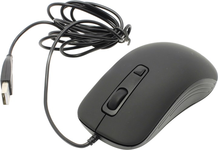 Мышь проводная Oklick 155M Optical mouse Black USB, 1600dpi