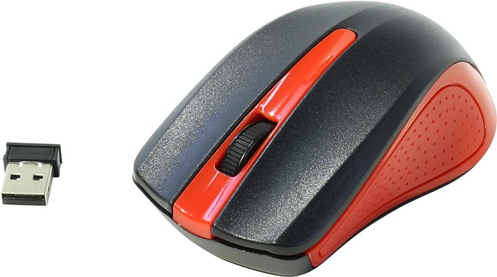 Мышь беспроводная Oklick 485MW, 1200dpi, оптическая светодиодная, Wireless, USB, черный/красный