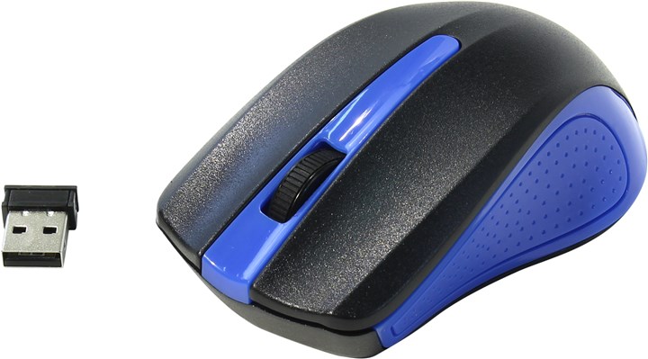 Мышь беспроводная Oklick 485MW, 1200dpi, оптическая светодиодная, Wireless, USB, черный/синий