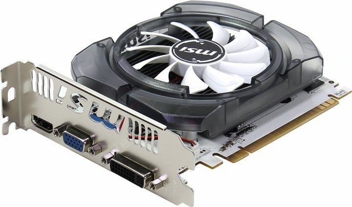 

Видеокарта MSI NVIDIA GeForce GT730, 2Gb DDR3, 128bit, PCI-E, VGA, DVI, HDMI, Retail (N730-2GD3V2)