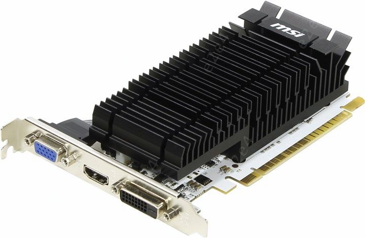 Видеокарта MSI GeForce GT730 2Gb DDR3, 64bit, PCI-E, VGA, DVI, HDMI, Retail (N730K-2GD3H/LP)
