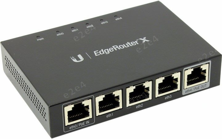 

Маршрутизатор Ubiquiti EdgeRouter X, LAN: 5x1 Гбит/с (ER-X), EdgeRouter X