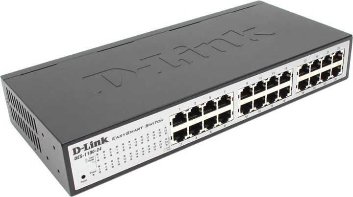 

Коммутатор D-link DES-1100-24, управляемый, кол-во портов: 24x100 Мбит/с, установка в стойку (DES-1100-24/A2A), DES-1100-24