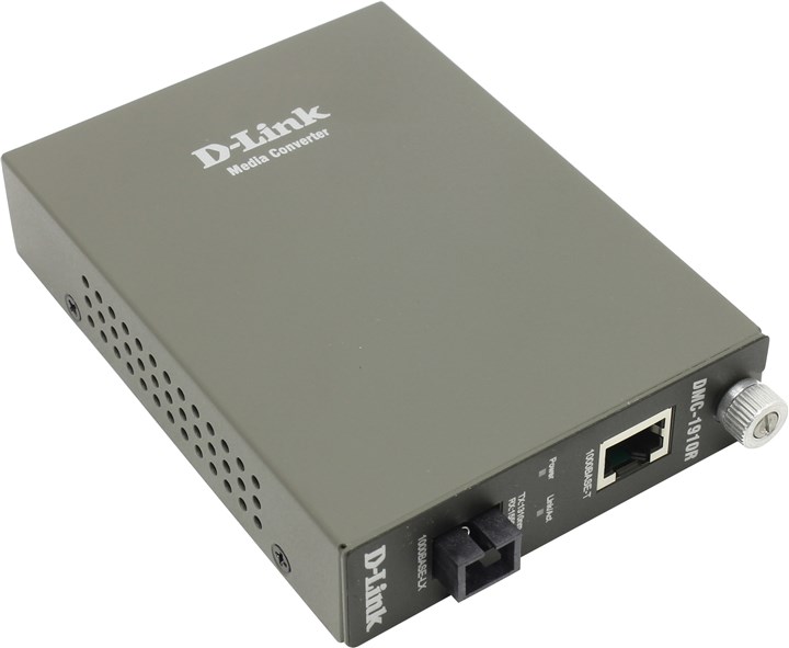 

Медиаконвертер D-Link DMC-1910R 1G UTP в 1G SM Single Fiber (15km, 1xSC), ресивер, Черный, DMC-1910R