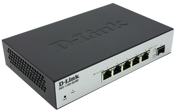 Коммутатор D-Link DGS-1100-06/ME, 5x1 Гбит/с, SFP/uplink: SFPx1