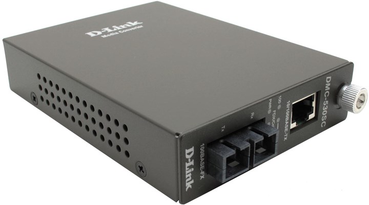 

Медиаконвертер D-Link DMC-530SC 100BASE-TX по витой паре в 100BASE-FX по одномодовому волокну (30км, SC), Черный, DMC-530SC