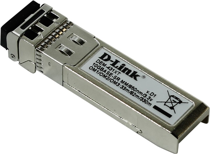 

Трансивер D-Link DEM-431XT 10GBASE-SR SFP+ w/o DDM 3.3V, Серебристый, DEM-431XT