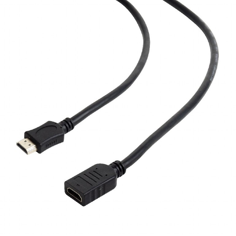 

Кабель HDMI(19M)-HDMI(19F) v2.0, 50 см, черный Cablexpert