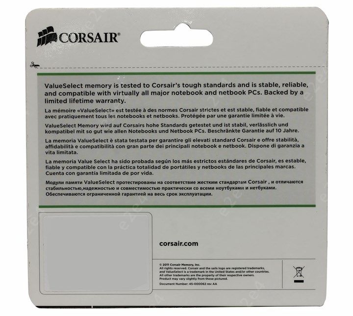 DDR3 SODIMM 16Gb 2x8Gb 1333MHz Corsair CMSO16GX3M2A1333C9 277246 e2e4