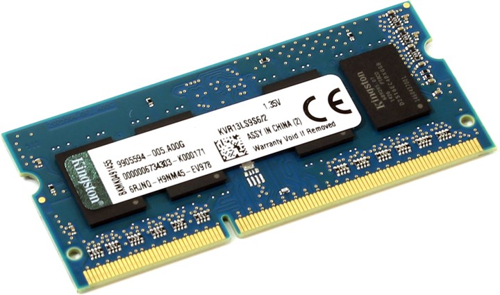 

Память DDR3L SODIMM 2Gb, 1333MHz, CL9, 1.35V Kingston Value Ram (KVR13LS9S6/2), KVR13LS9S6/2