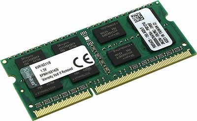 

Память DDR3 SODIMM 8Gb, 1600MHz, CL11, 1.5V Kingston Value Ram (KVR16S11/8), KVR16S11/8