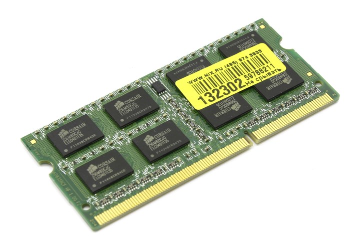 

Память DDR3 SODIMM 4Gb, 1333MHz, CL9, 1.5V Corsair (CMSO4GX3M1A1333C9), CMSO4GX3M1A1333C9